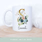 Gold & Floral Initial Mug