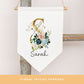 Gold & Floral Initial Pennant