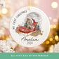 Bear on Santa Sleigh Christmas Ornament