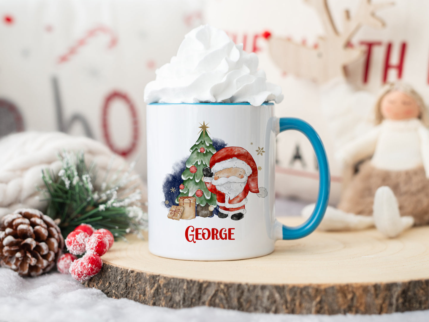 Santa and Christmas Tree Mug