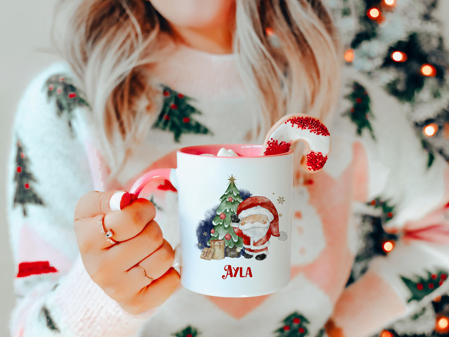 Santa and Christmas Tree Mug