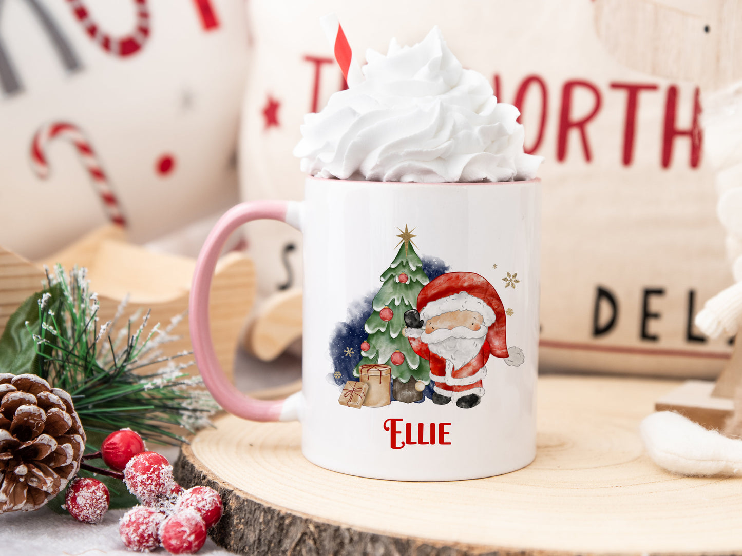 Santa and Christmas Tree Mug