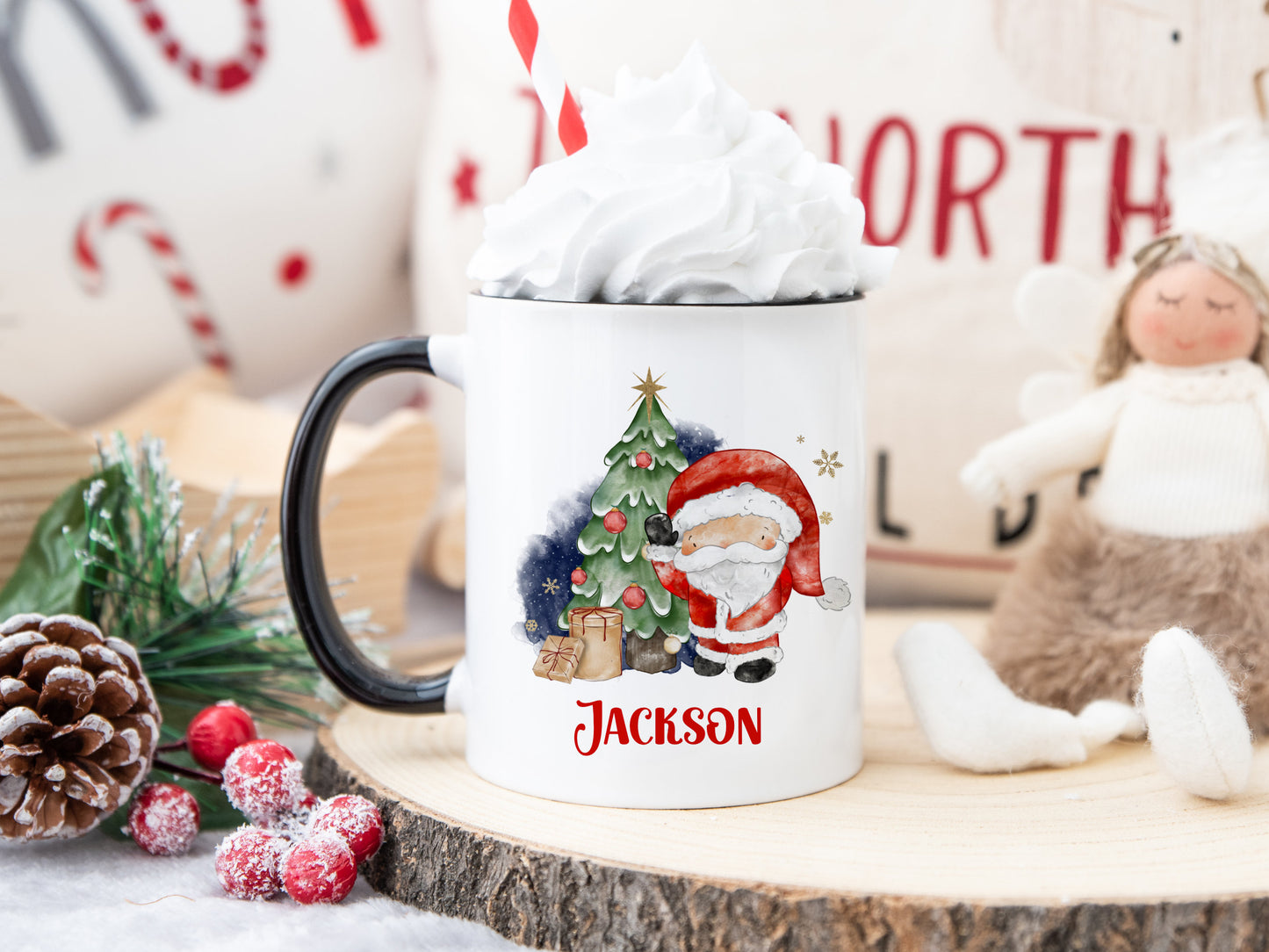 Santa and Christmas Tree Mug