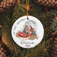 Bear on Santa Sleigh Christmas Ornament