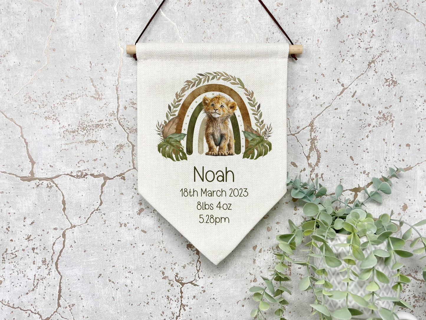 Jungle Lion Rainbow Pennant