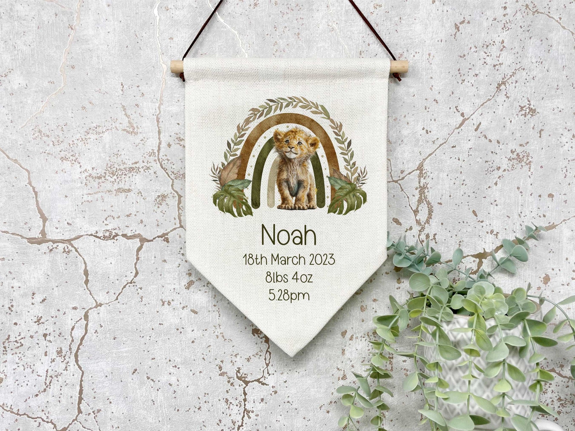 Jungle Lion Rainbow Pennant
