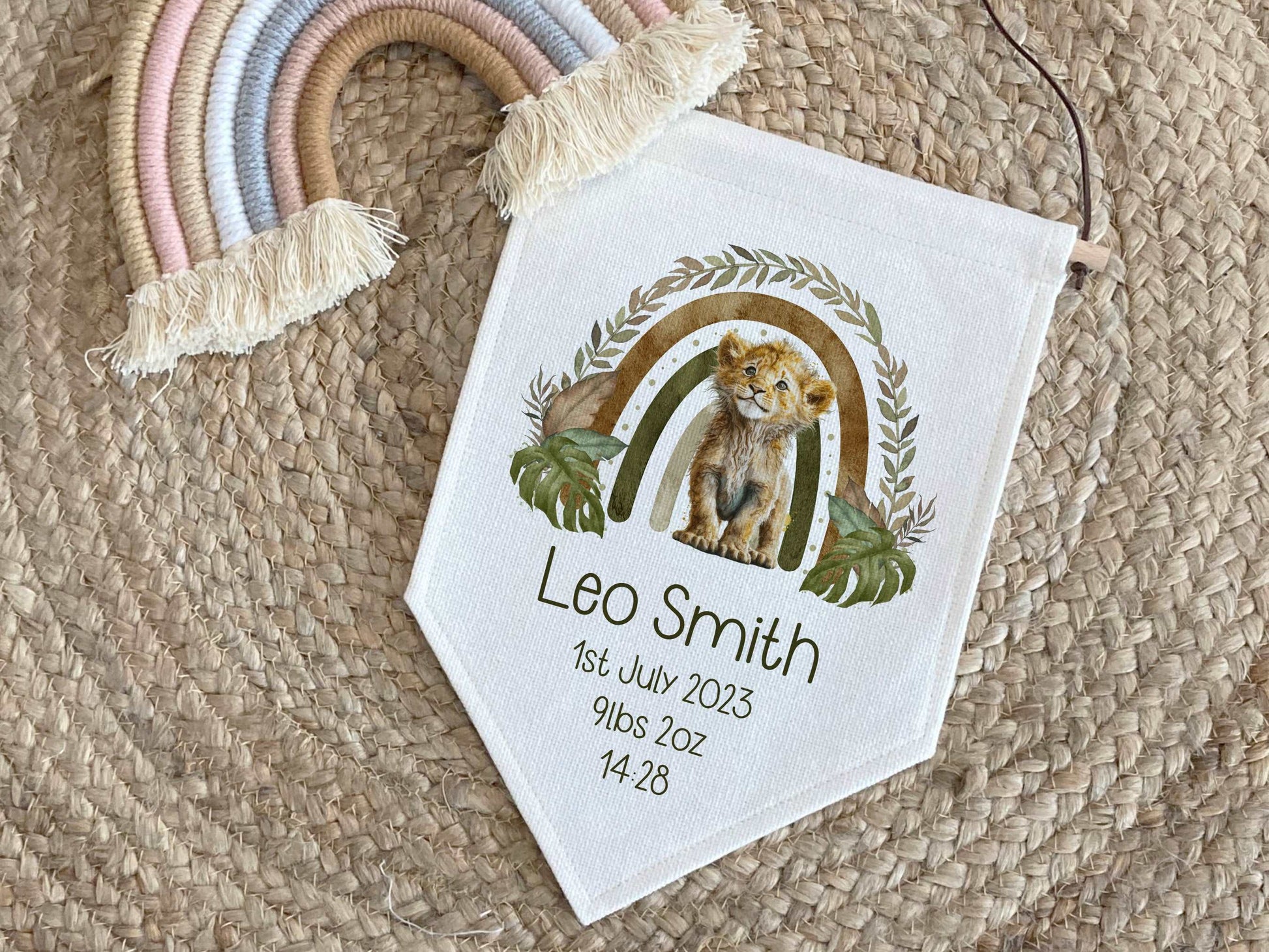 Jungle Lion Rainbow Pennant