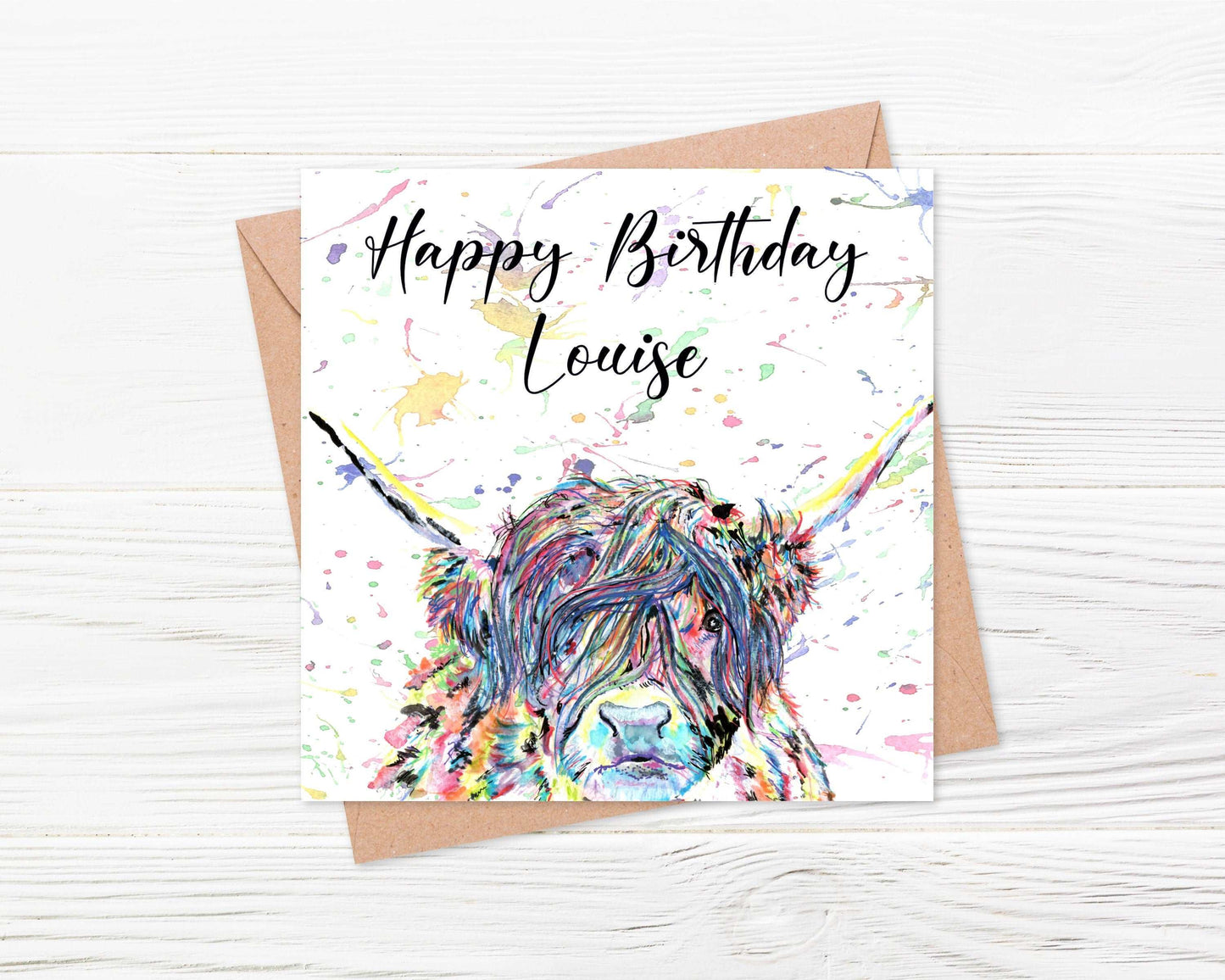 Highland Cow Birthday Card
