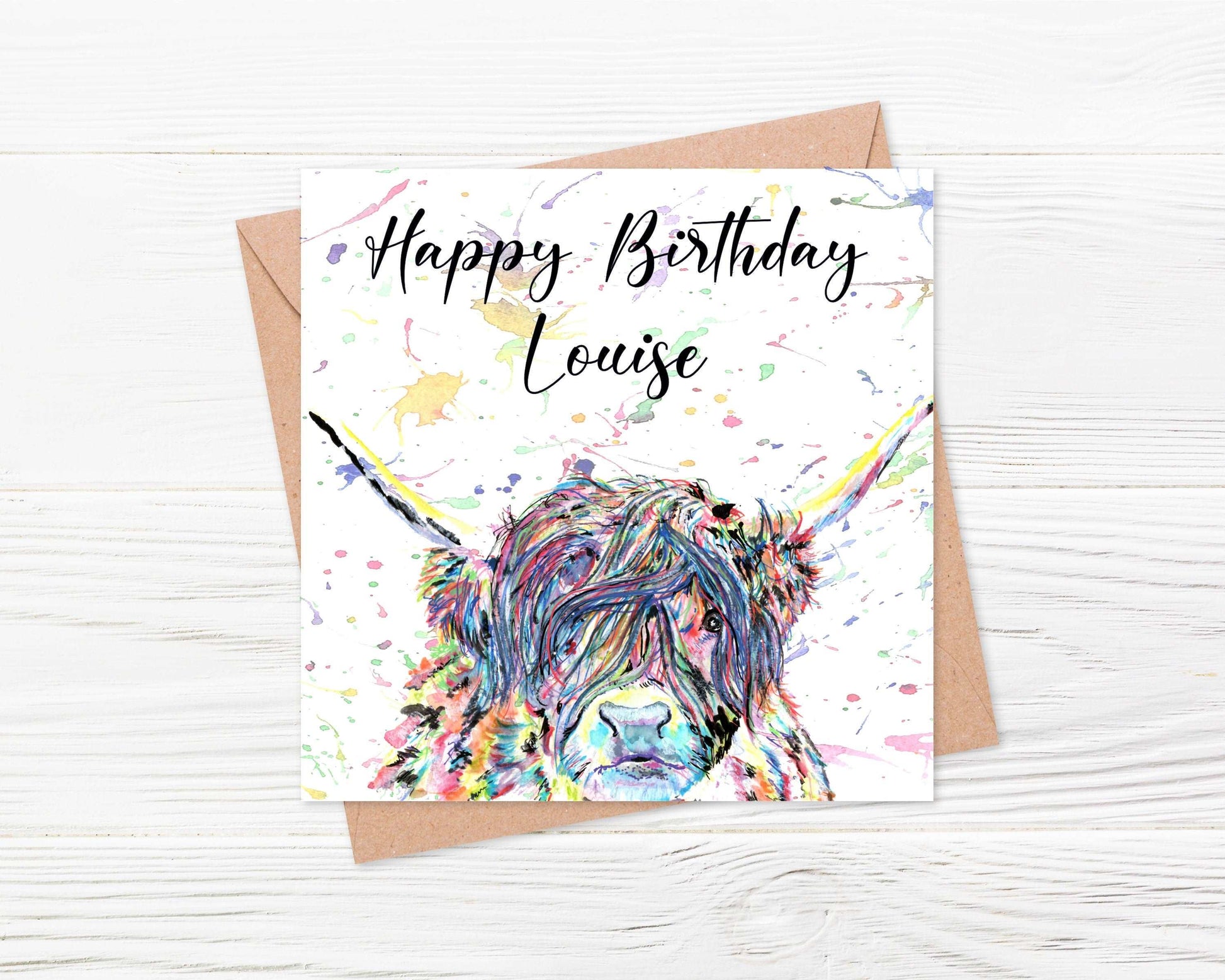 Highland Cow Birthday Card