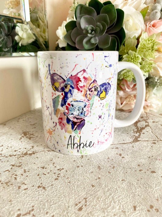 cow print mug
