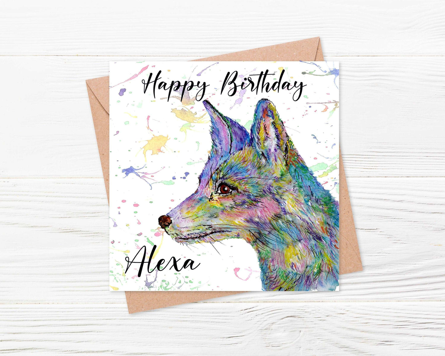 Fox Print Birthday Card