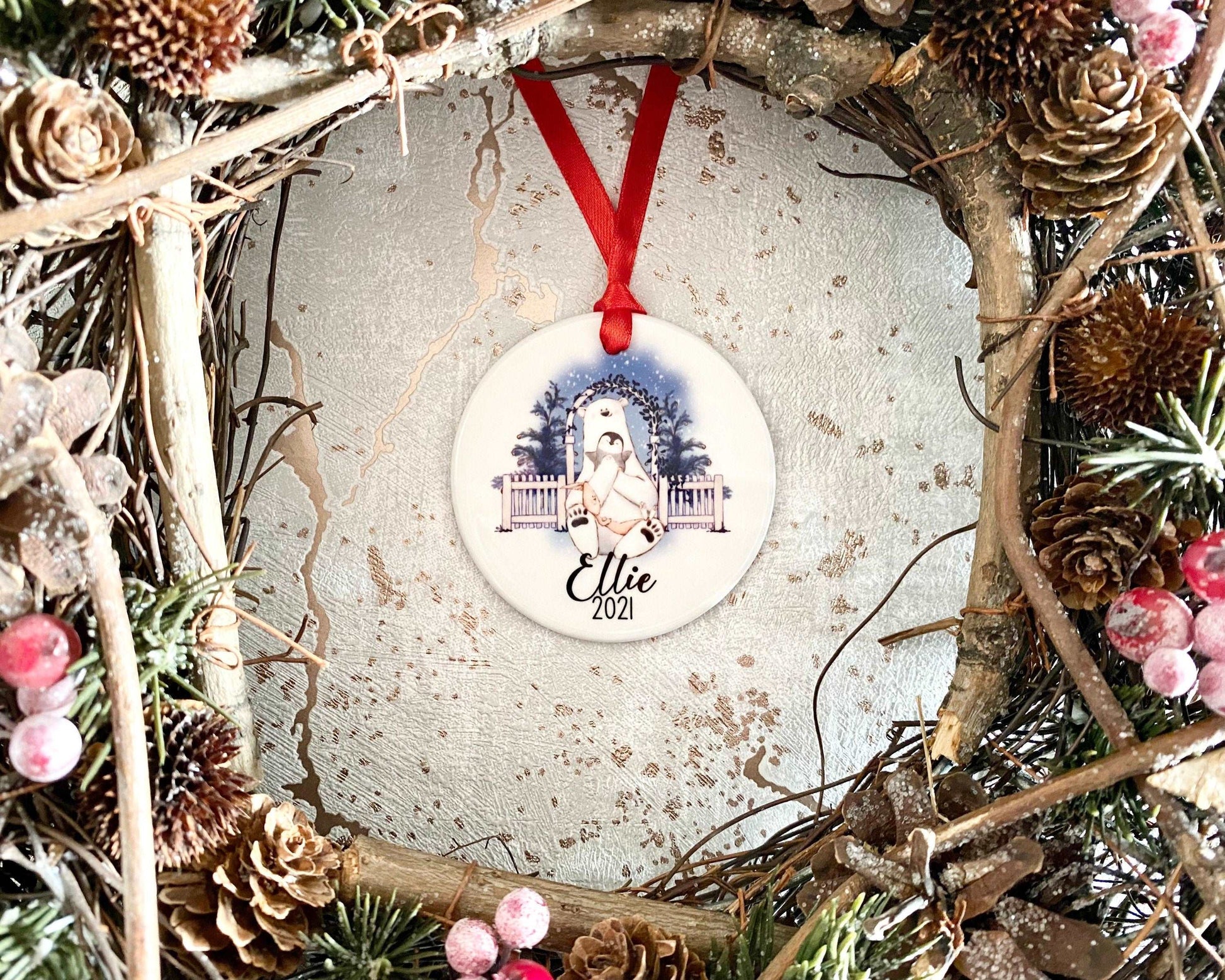 Personalised Christmas ornament, 1st Christmas, baby's first christmas bauble, tree decoration