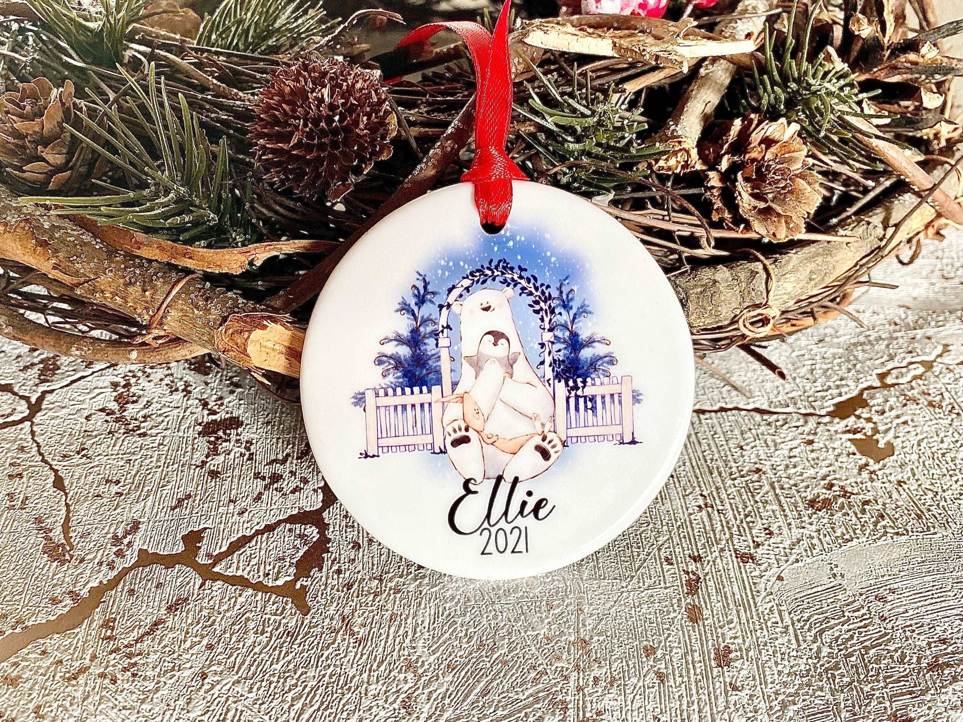 Personalised Christmas ornament, 1st Christmas, baby's first christmas bauble, tree decoration