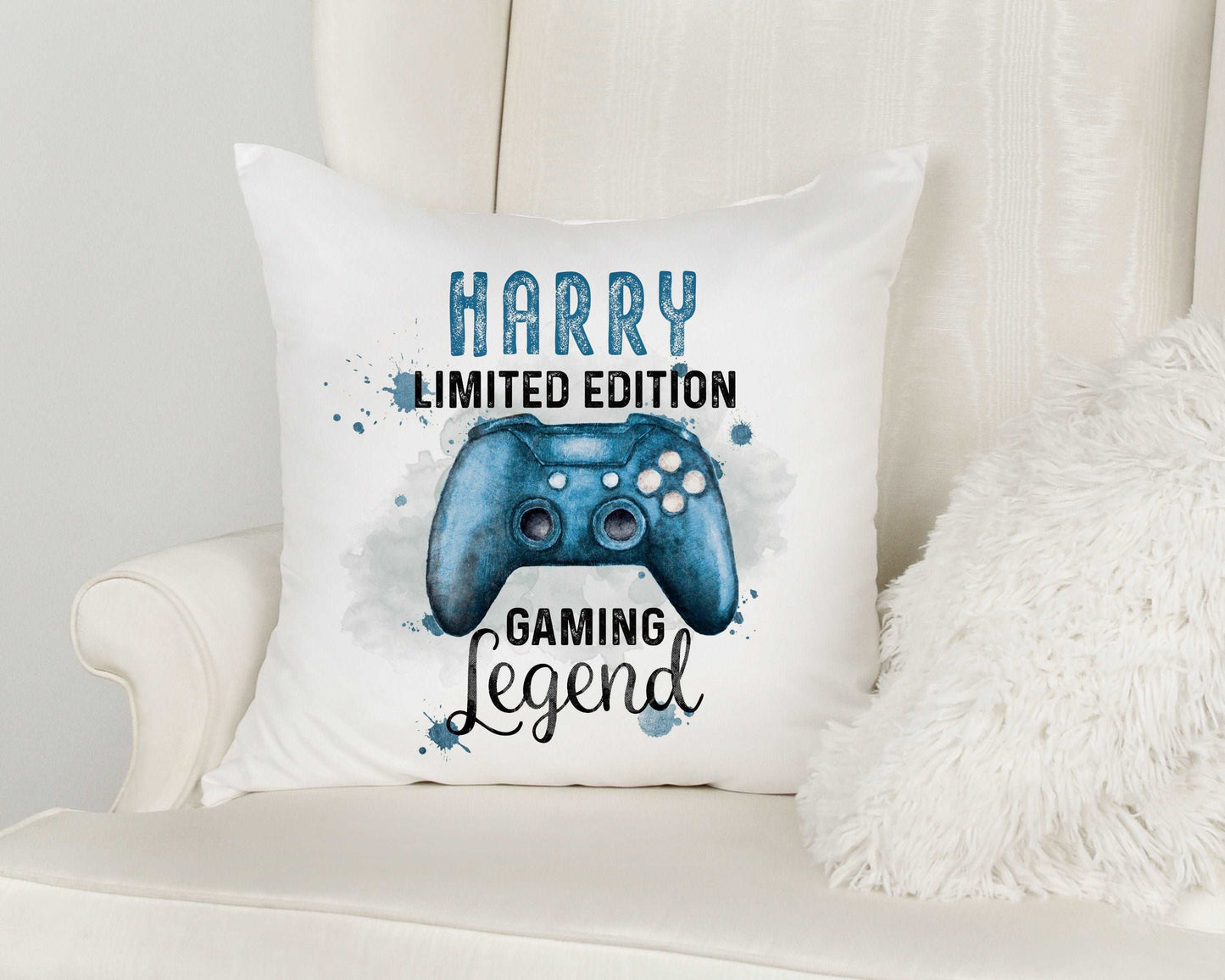 Blue Gamer Controller Cushion