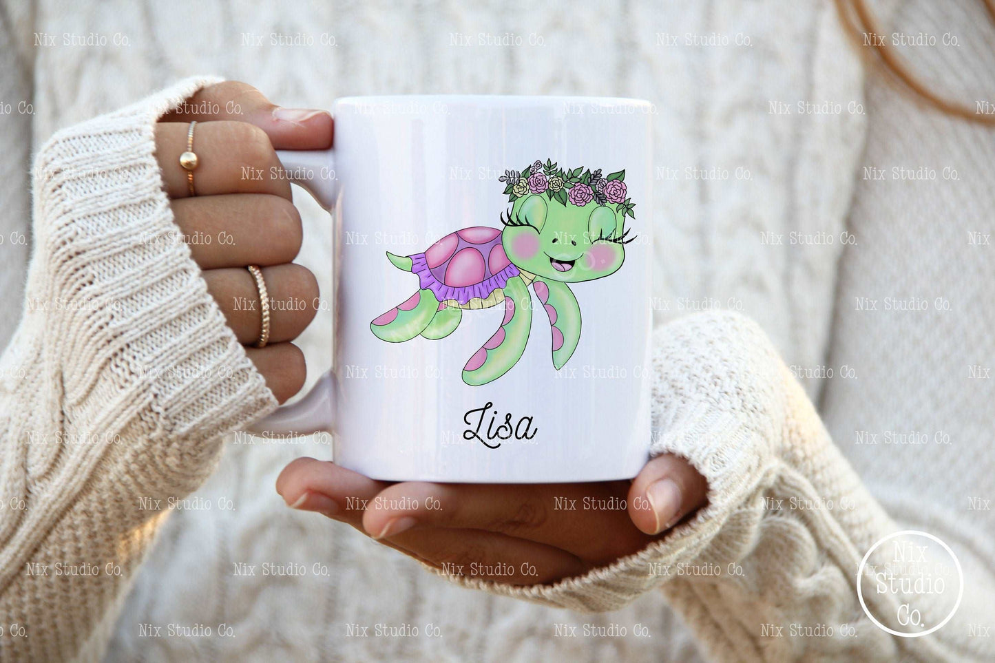 Personalised turtle mug