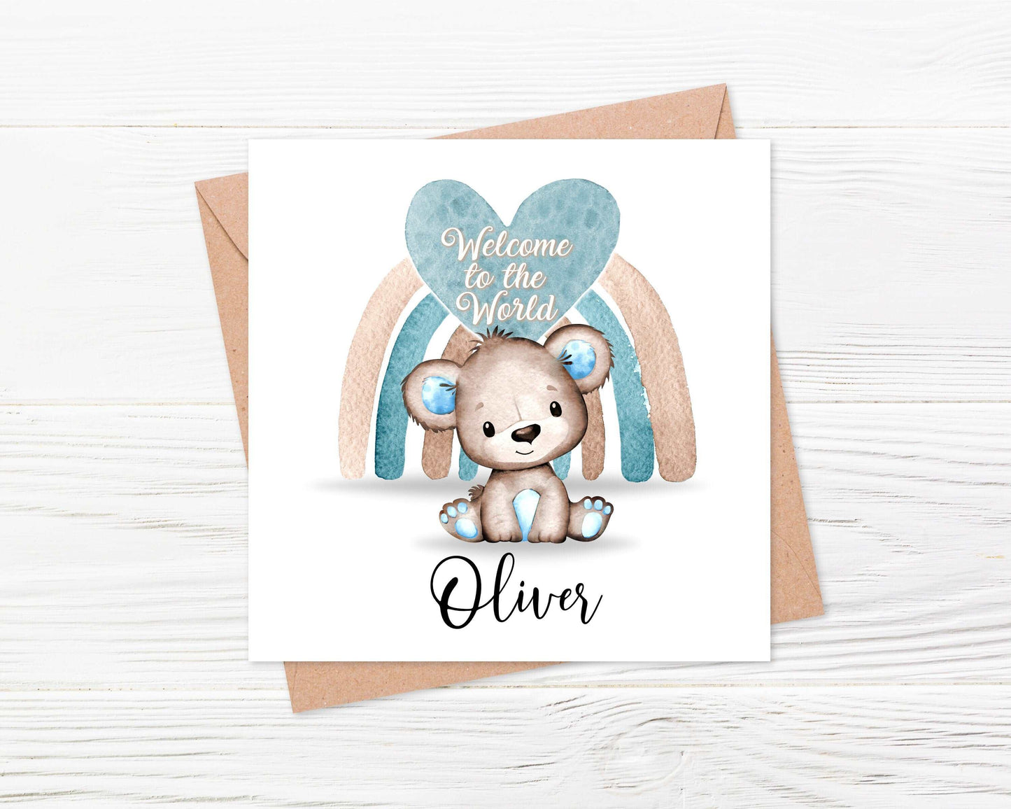 Blue Welcome to the World Card