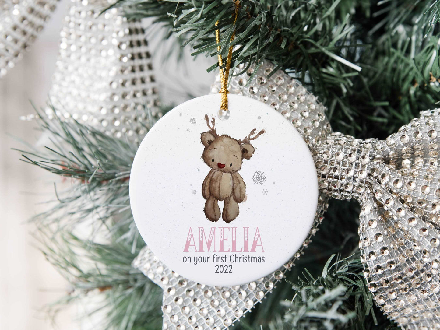 Personalised first Christmas ornament