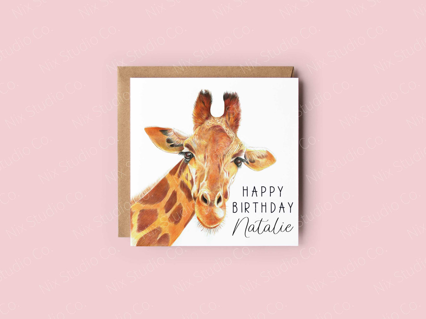 Giraffe Birthday Card