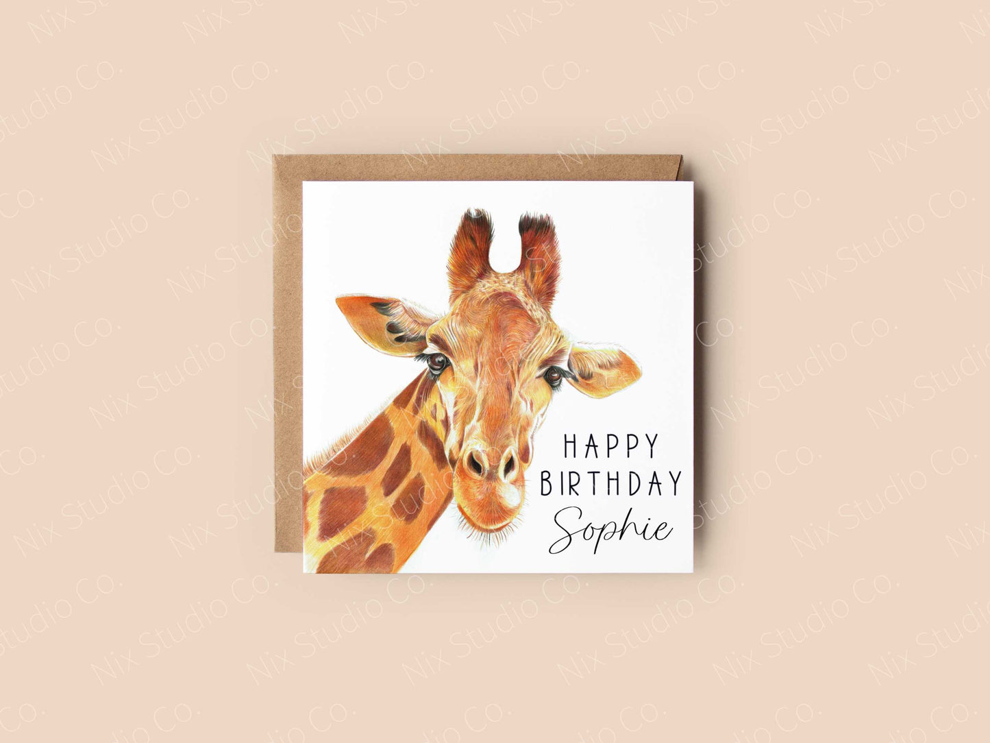 Giraffe Birthday Card