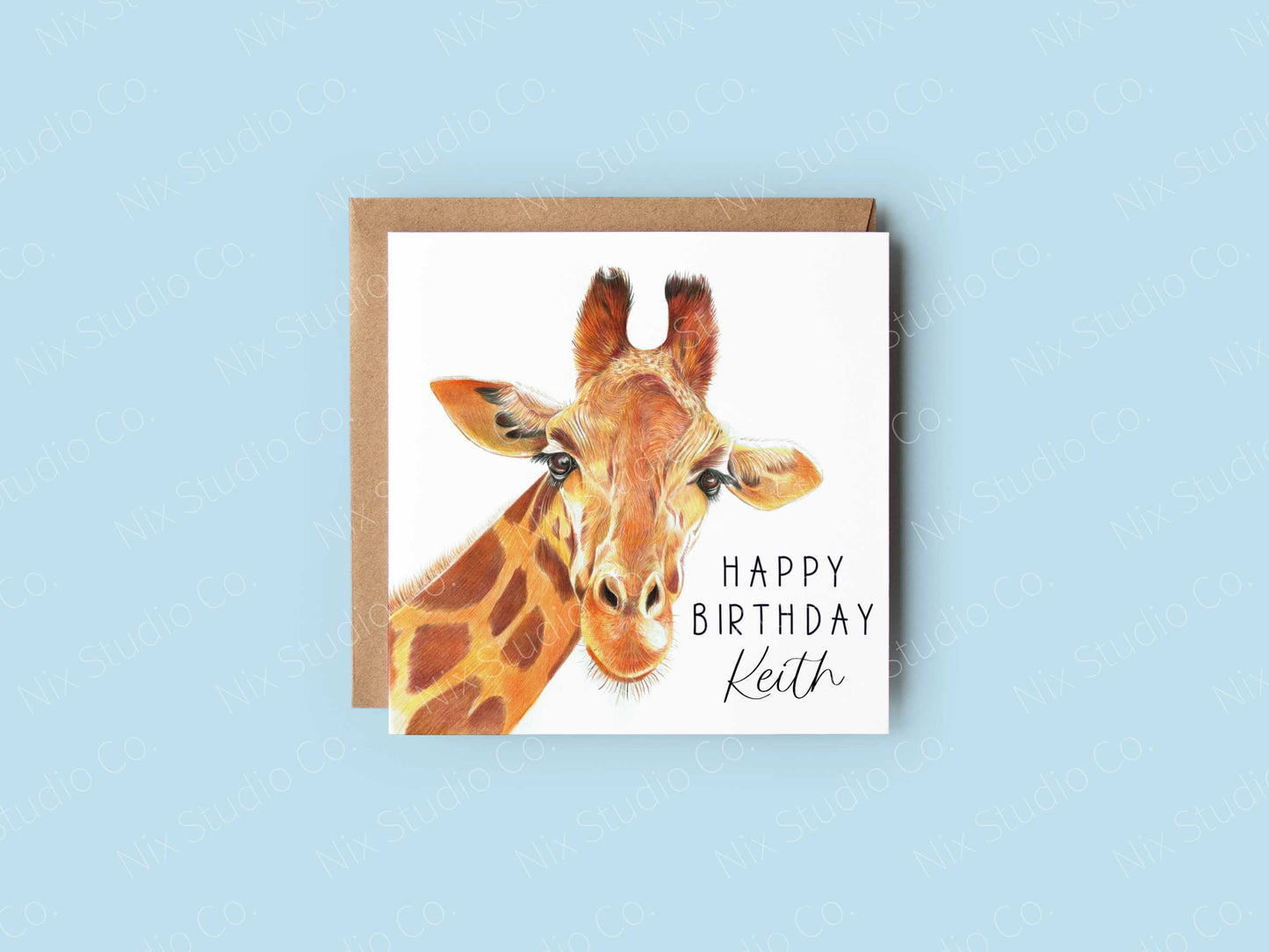 Giraffe Birthday Card