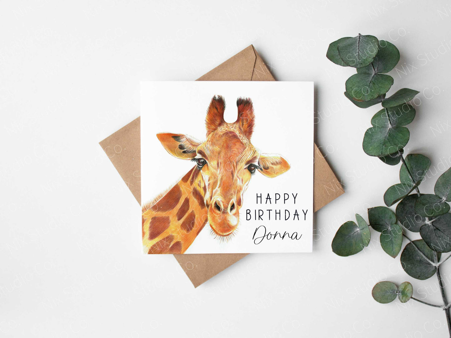 Giraffe Birthday Card