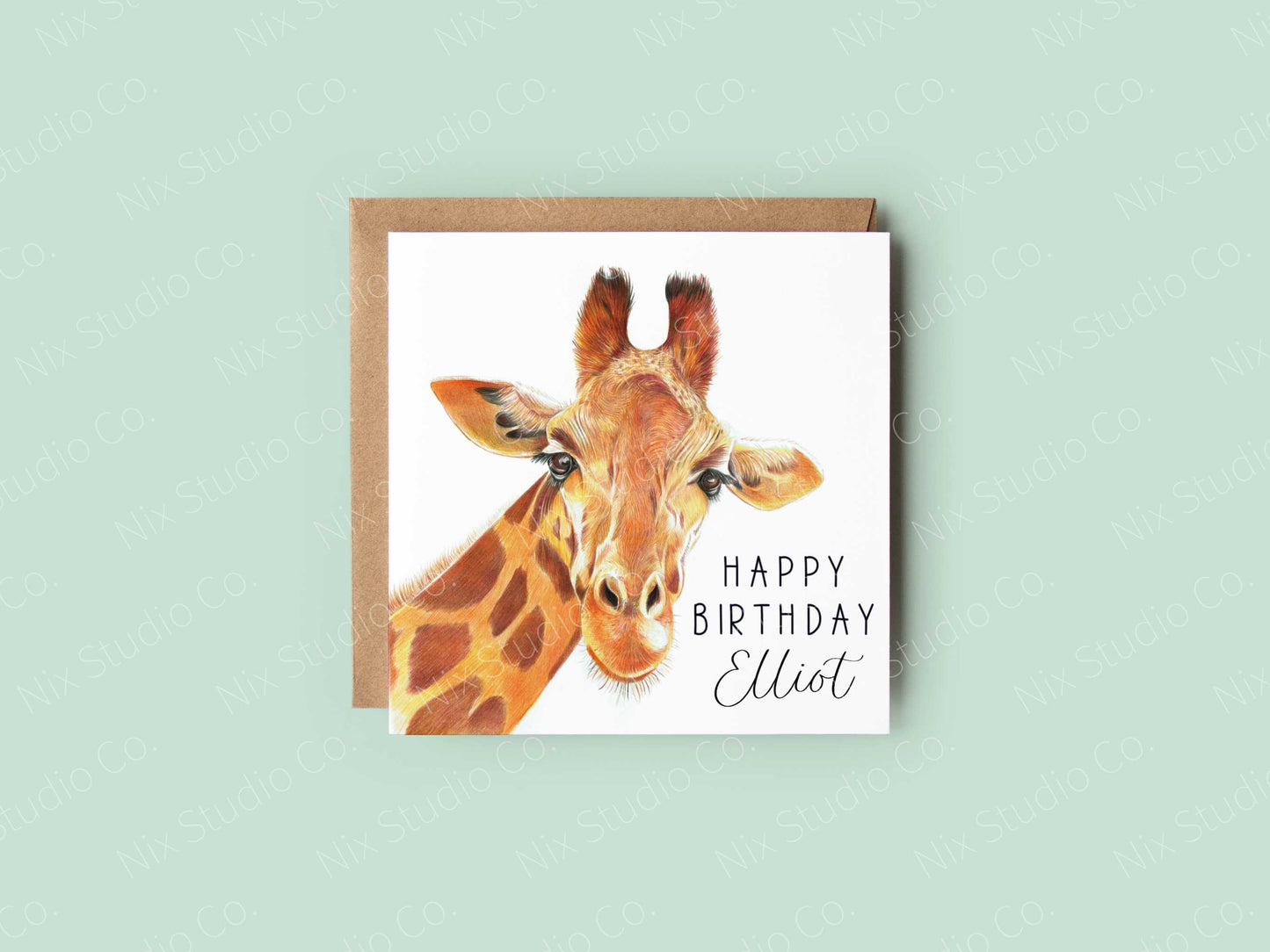 Giraffe Birthday Card