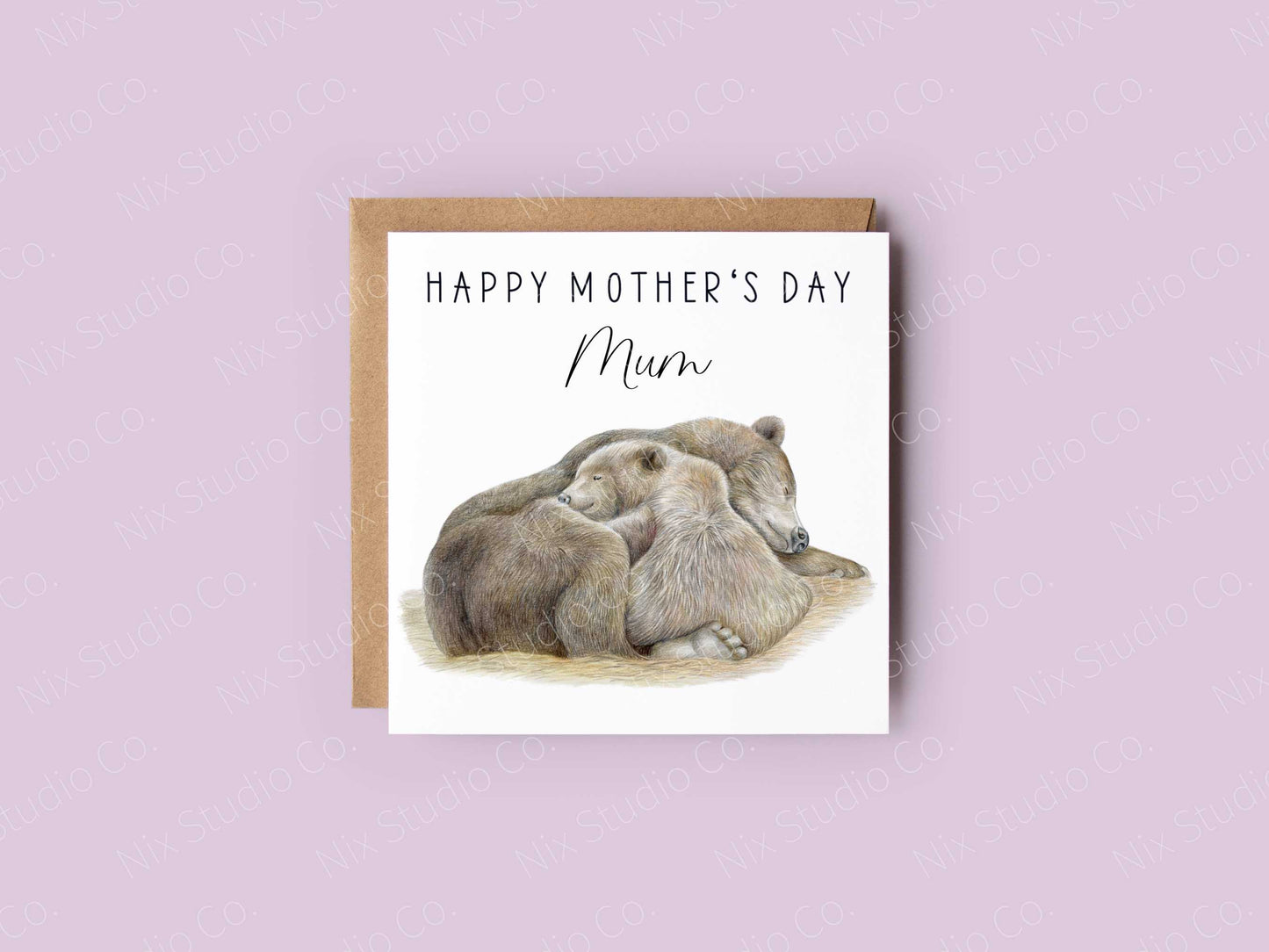 personalised mummy bear mothers day card