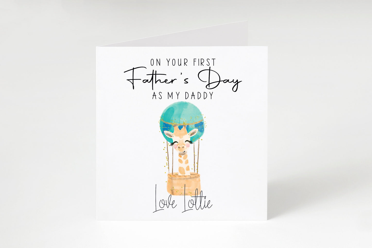 Giraffe First Fathers Day card