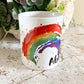 Personalised rainbow Pencil pot, childrens gift, plant pot, personalised pen pot, girls Christmas present, boys birthday present,