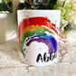Personalised rainbow Pencil pot, childrens gift, plant pot, personalised pen pot, girls Christmas present, boys birthday present,