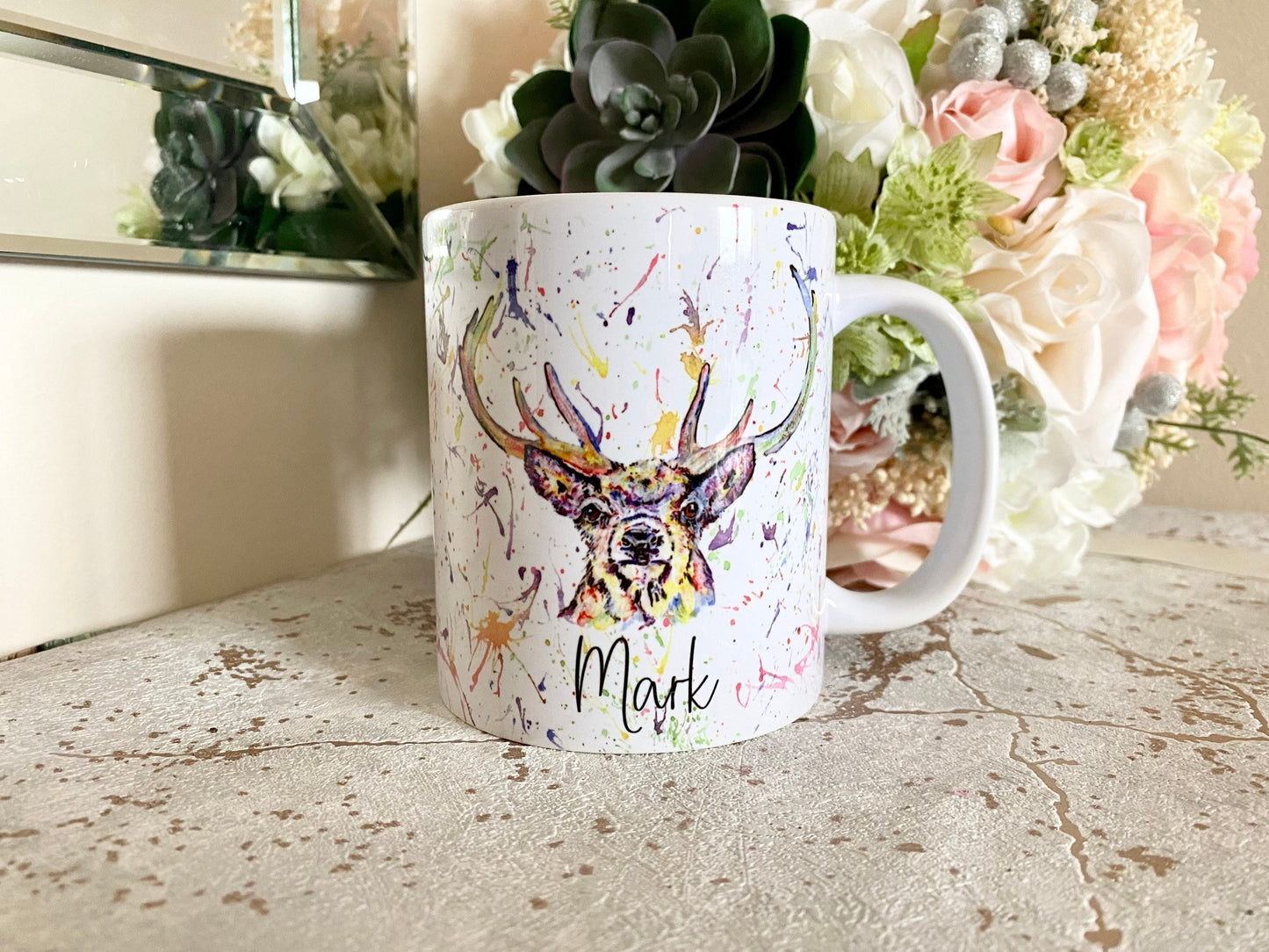 Stag print mug