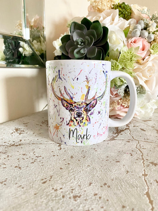 Stag print mug