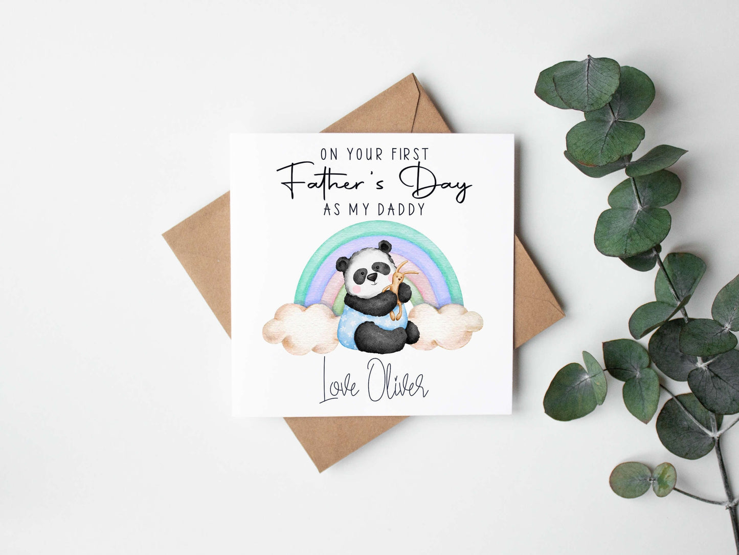 Panda First Fathers Day card