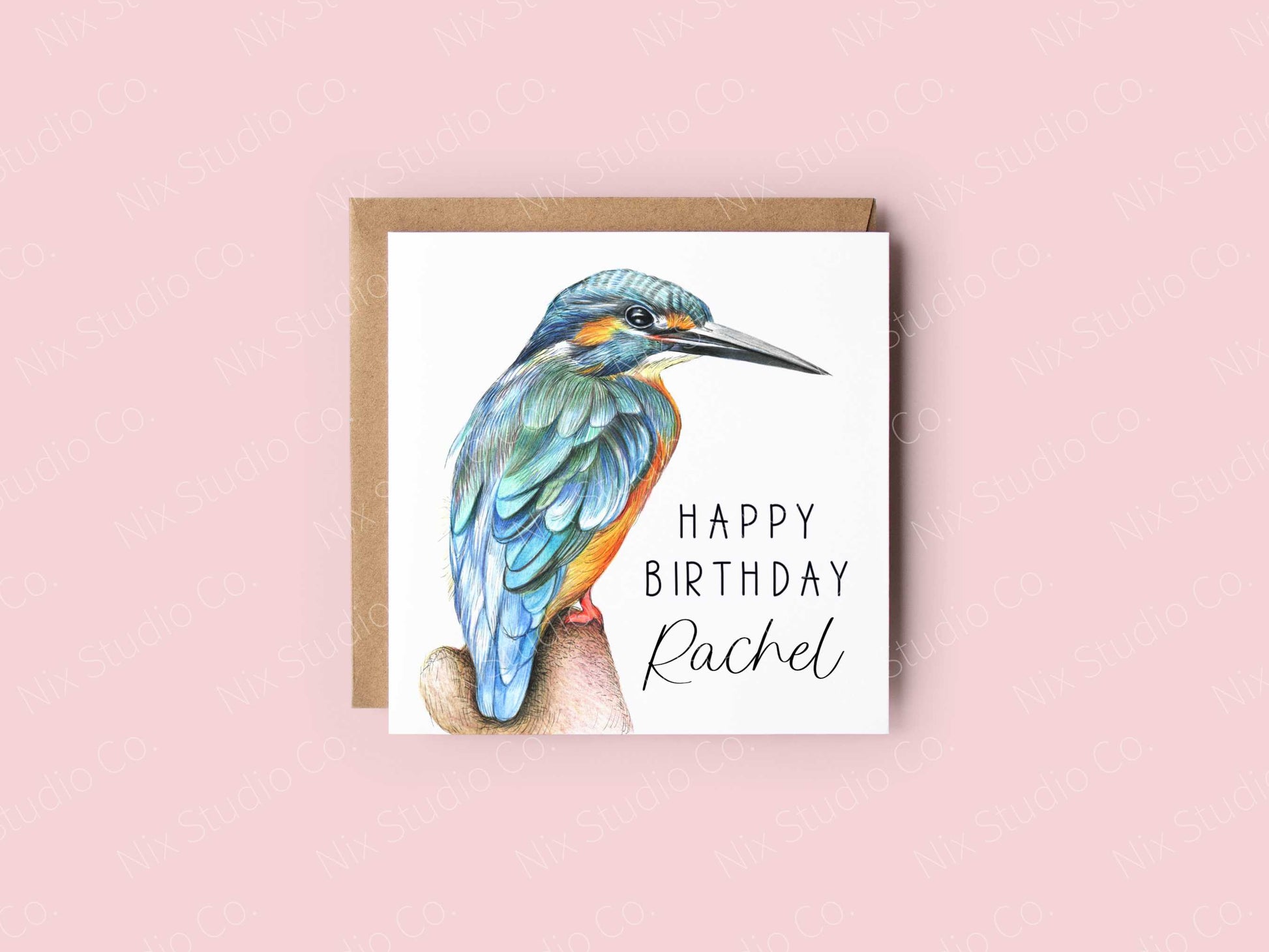 personalised kingfisher birthday card