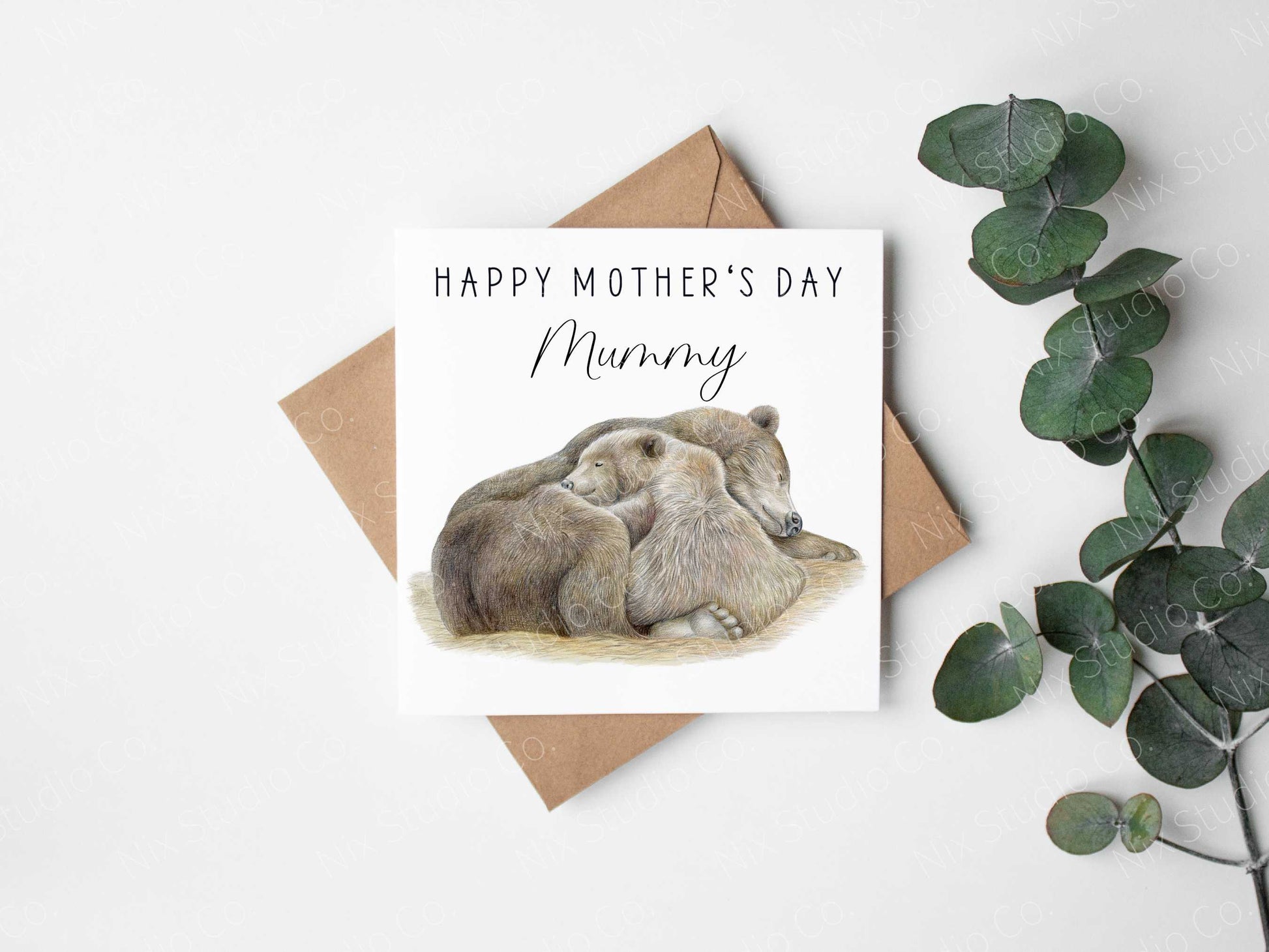 personalised mama bear mother's day card