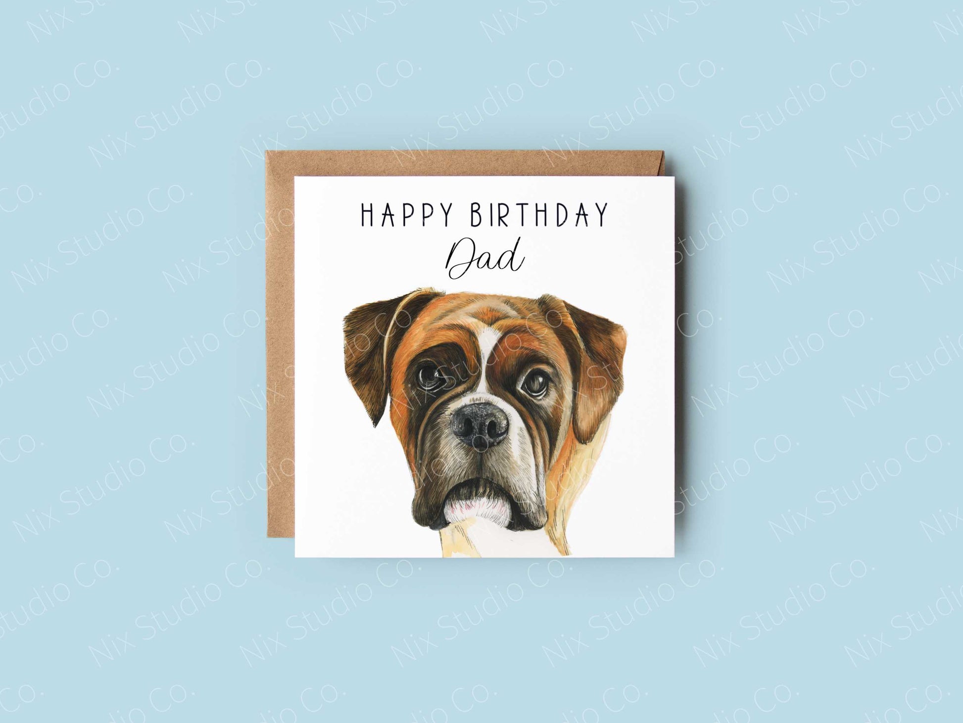 personalised boxer dog birthday card