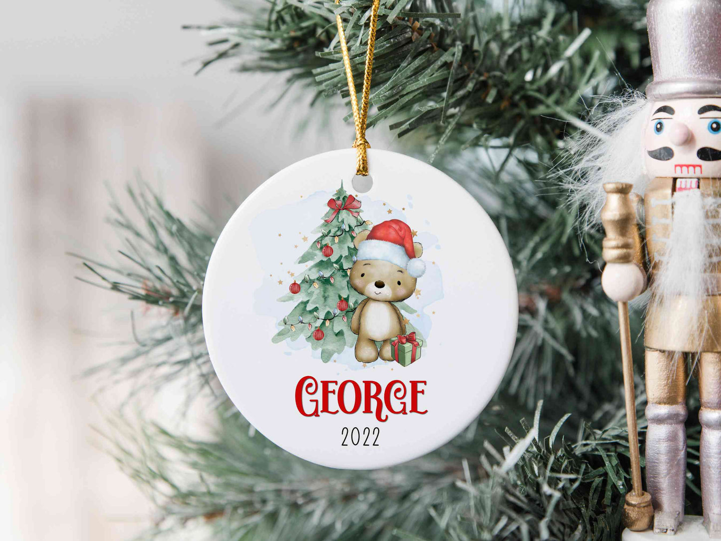 Cute Bear Christmas Ornament