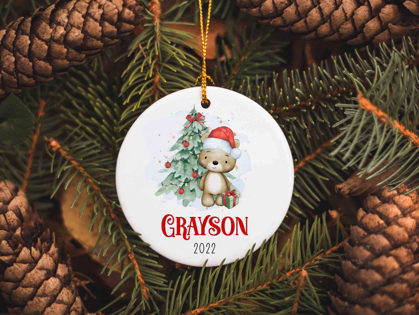 Cute Bear Christmas Ornament