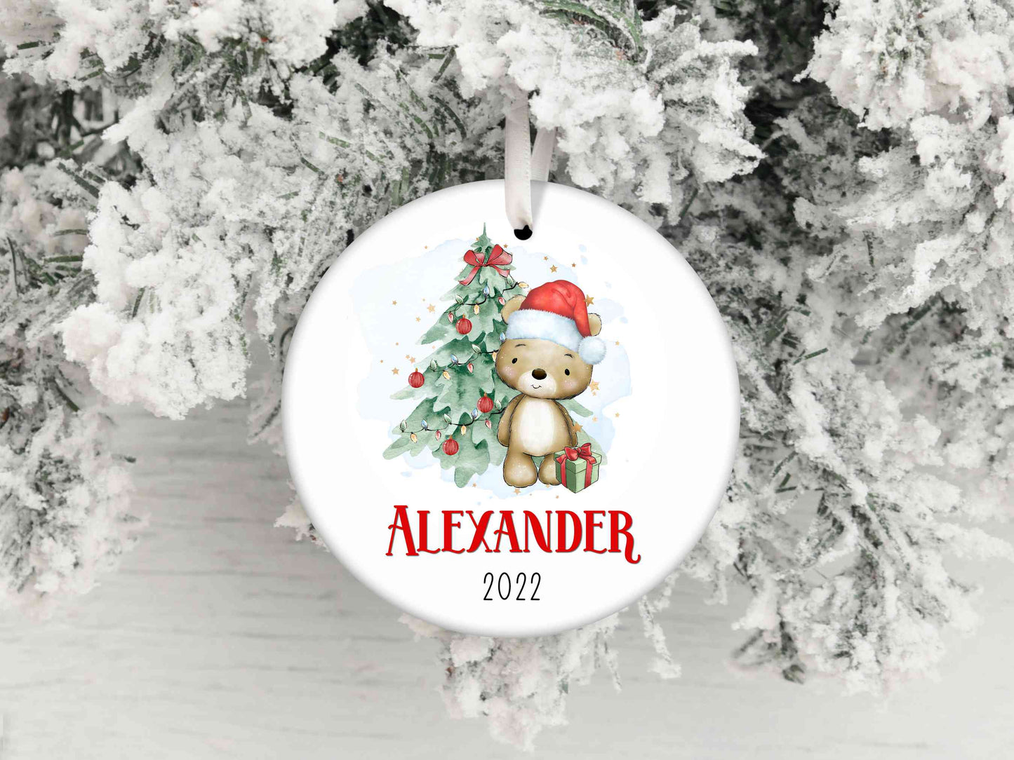Cute Bear Christmas Ornament